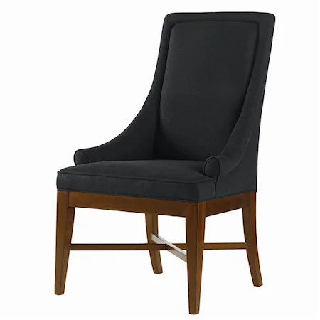 Black Upholstered Back Side Chair